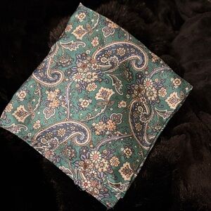 Jos. A. Bank Green and Blue Paisley Pocket Square